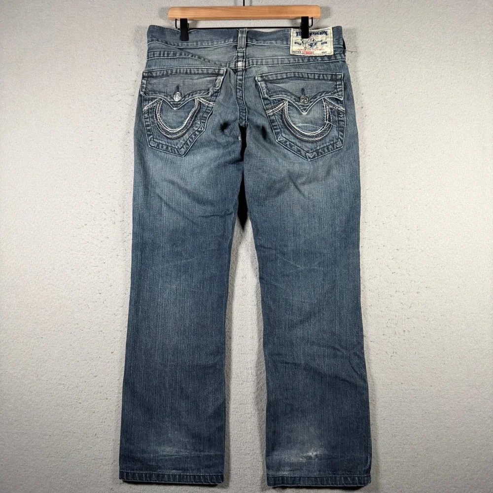 True Religion Mens Straight Leg Blue‎ Jeans 32x29 Made in USA MDE859J19